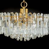 1 of 3 Palazzo chandelier in gilded brass and Murano glass, Kalmar, Austria, 1970s
