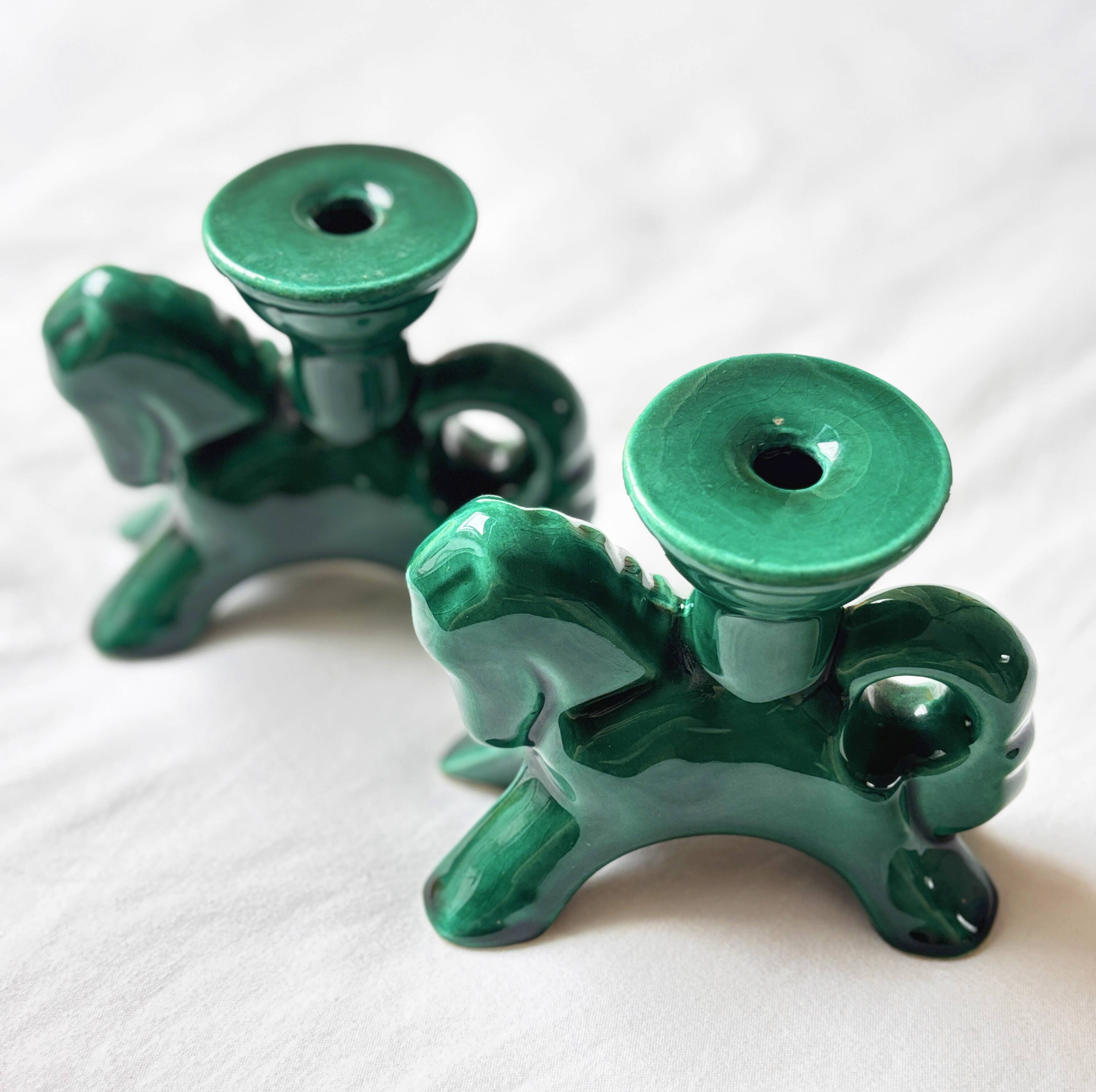 Pair of ceramic candlesticks