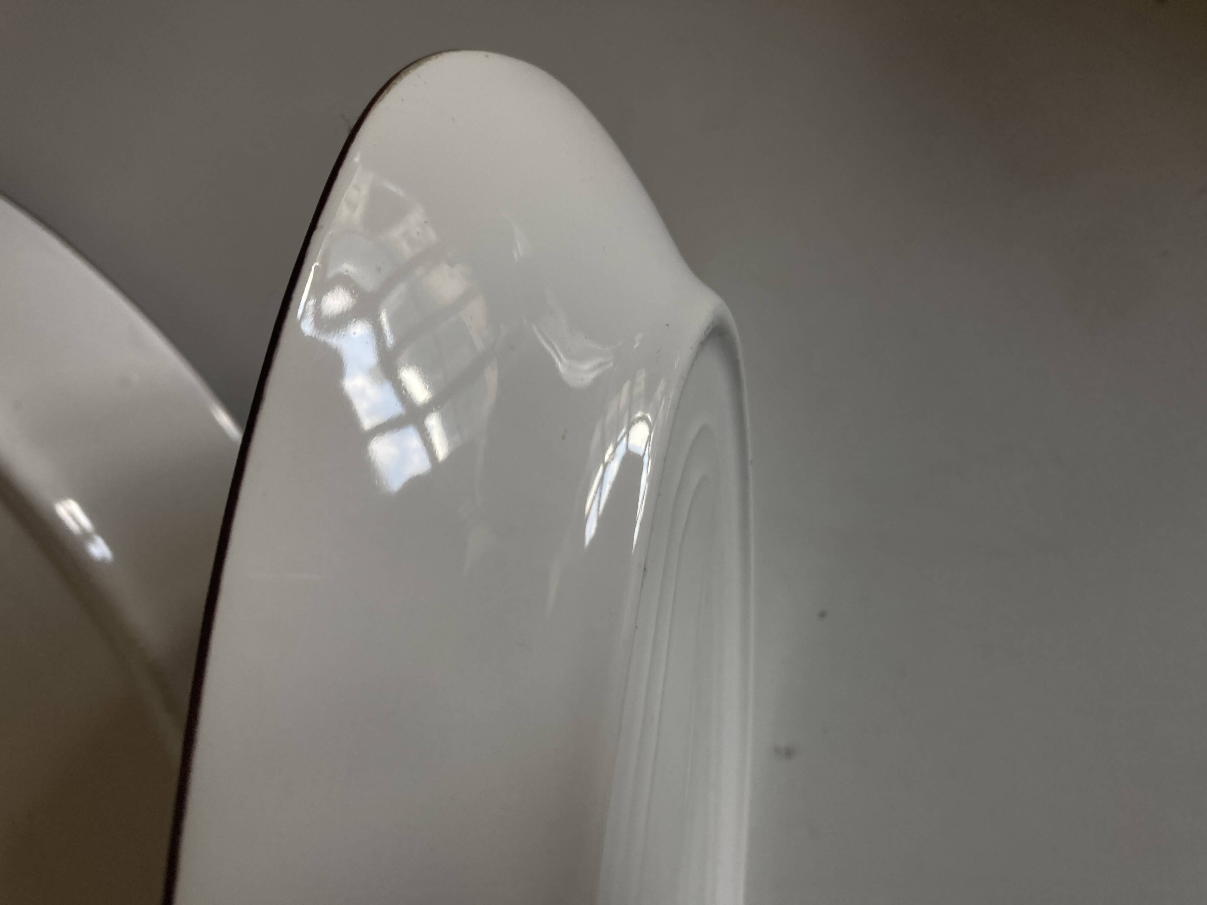 Pair of scandinavian siena kmk glazed earthenware dishes 1965