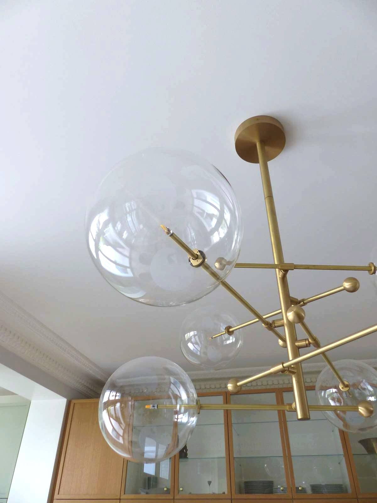 Suspension en laiton & verre Borosilicate " RD15 6 ARMS " design Schwung