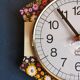 Vintage silent wall pendulum clock 70s "Japy electric flowers"