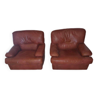 Vintage leather armchairs - Cierre Imbottiti