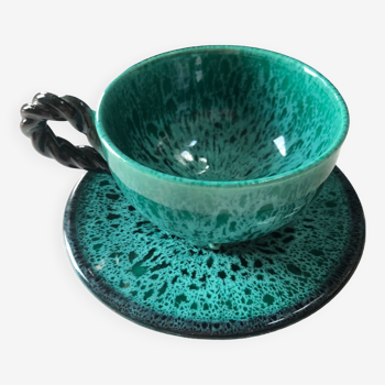 Cup Marius Giuge Vallauris turquoise