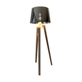ash tripod lamp and lampshade silver-effect transparent appearance once the lamp is turned on