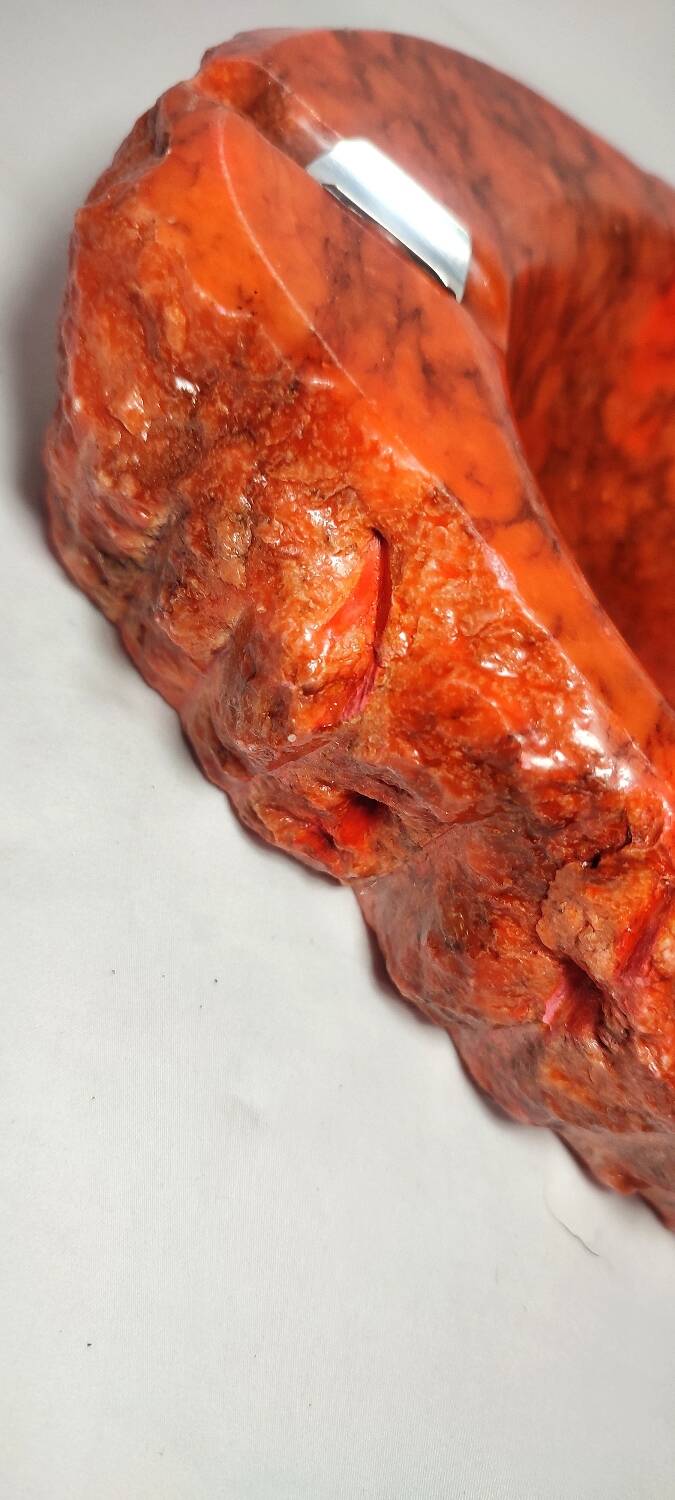 Cenicero de alabastro y plata. Italia, 1960s.