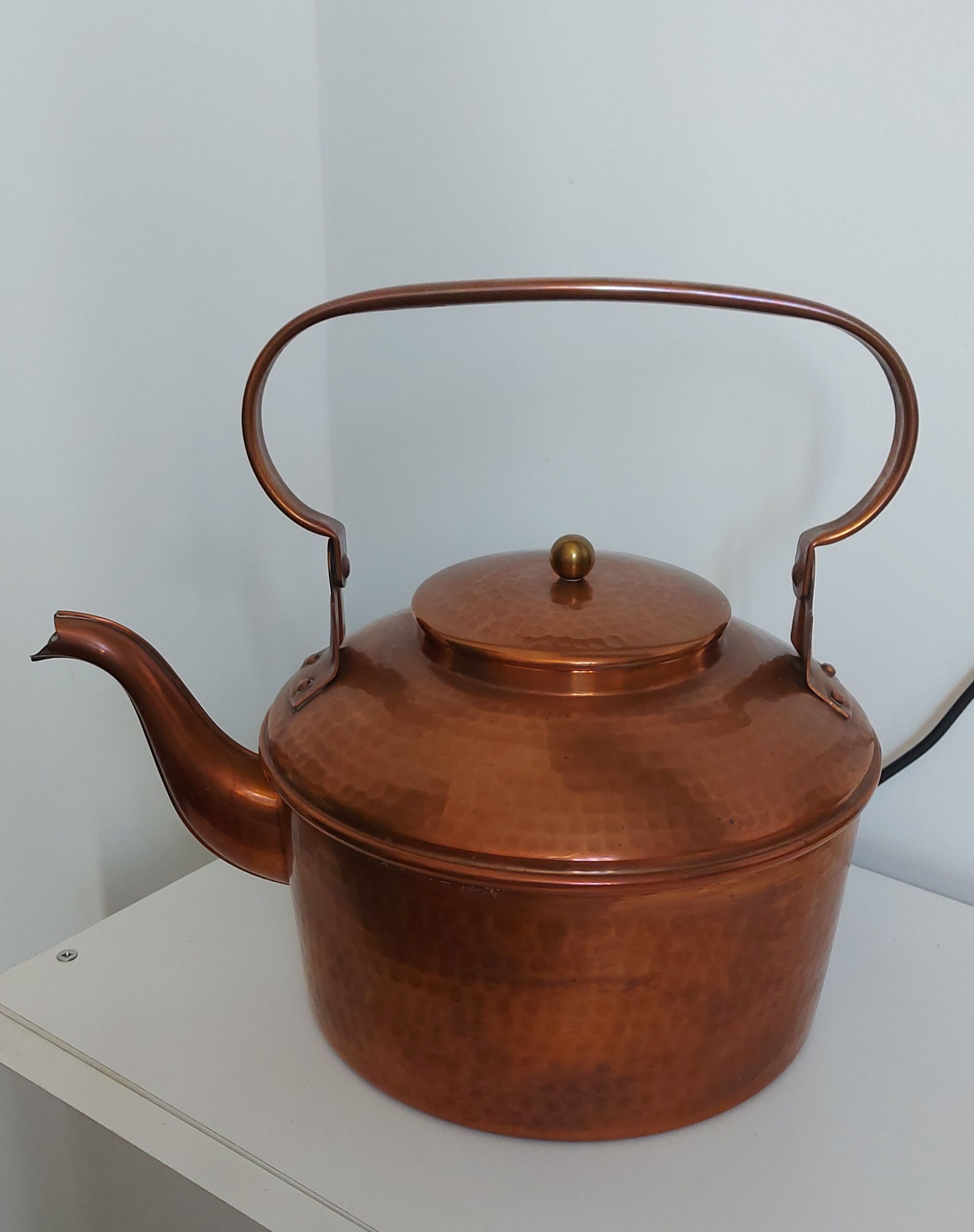 Hammered copper teapot