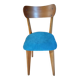 Vintage chair from the 60s — Warm wood & blue velvet seat