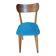 Vintage chair from the 60s — Warm wood & blue velvet seat