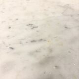 Coffee table in brass and white marble