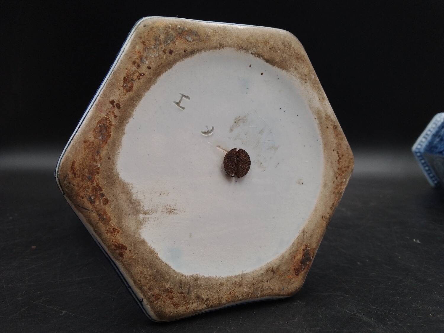 Antique 19th century Delft pair of hexagonal vases - Petrus Regout Maestricht