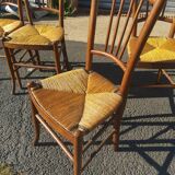 Series of 4 decked bistro chairs