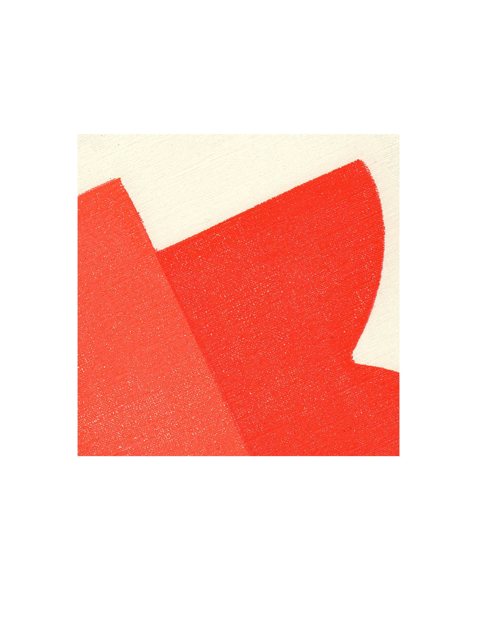 Collection of 4 abstract red paintings on paper signed Eawy