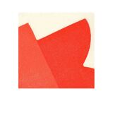 Collection of 4 abstract red paintings on paper signed Eawy