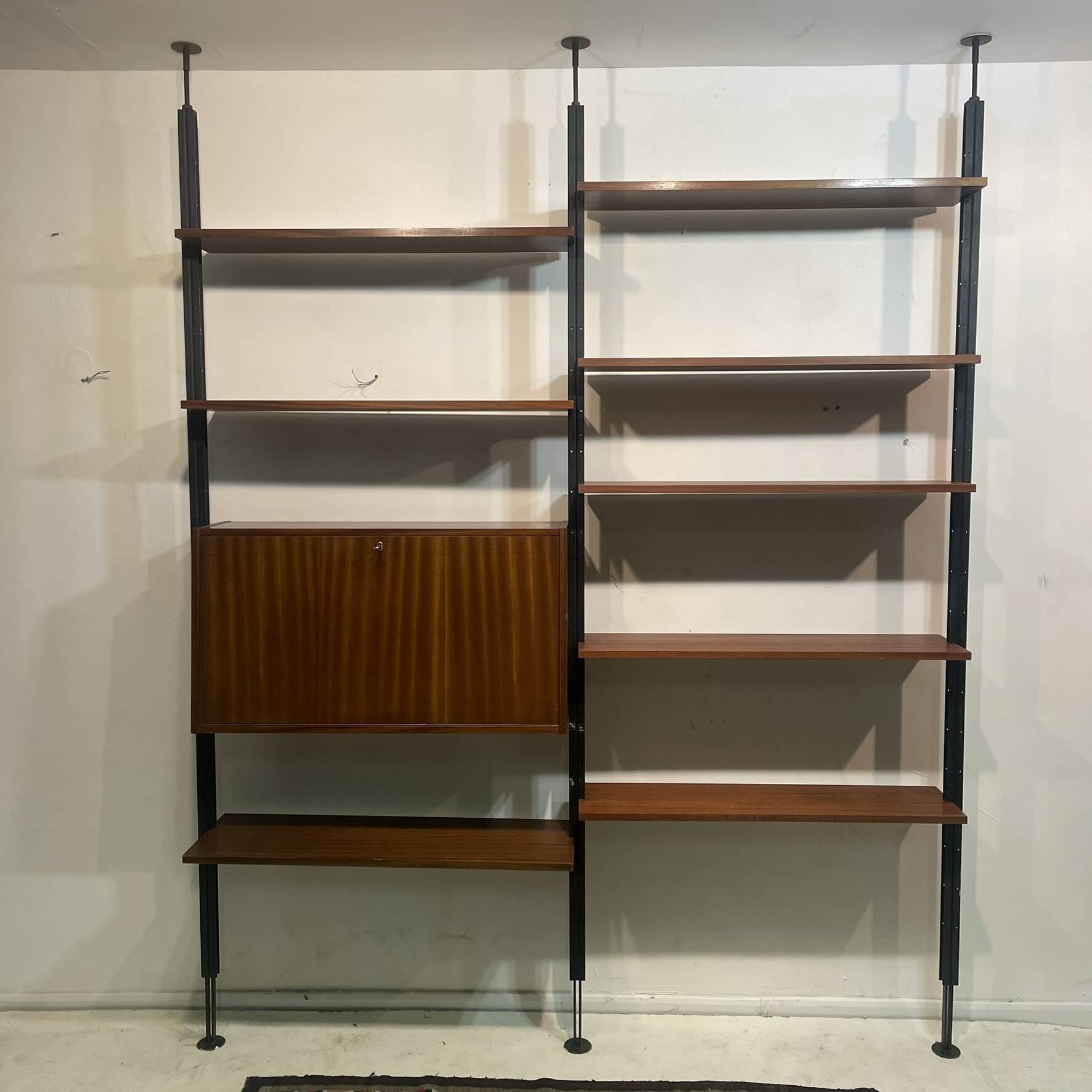 Rosewood Wall or Floor/Ceiling Bookcase