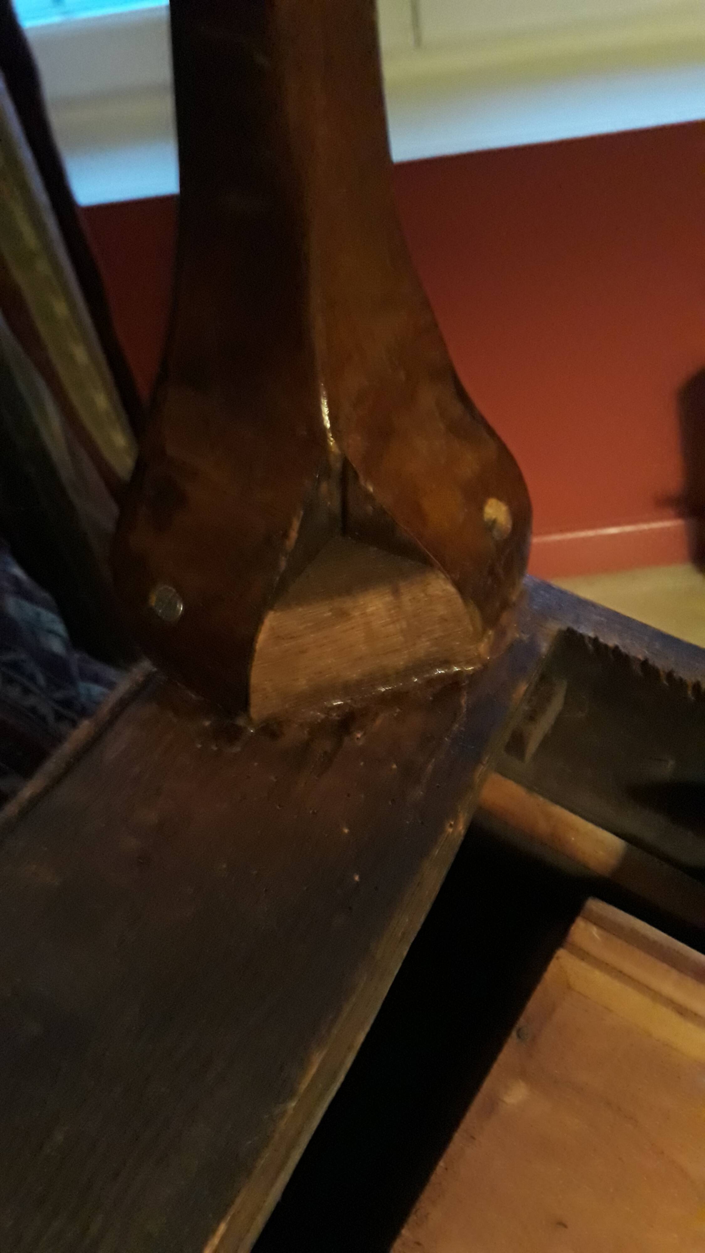 Antique secretary with drop-leaf flap