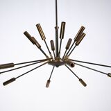Rare Stilnovo 16-Arm Brass Sputnik Chandelier – 92 cm Diameter – Italy, 195