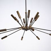 Rare Stilnovo 16-Arm Brass Sputnik Chandelier – 92 cm Diameter – Italy, 195
