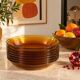 7 deep plates Duralex amber glass