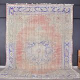 Antique Handmade Vintage Oushak Rug