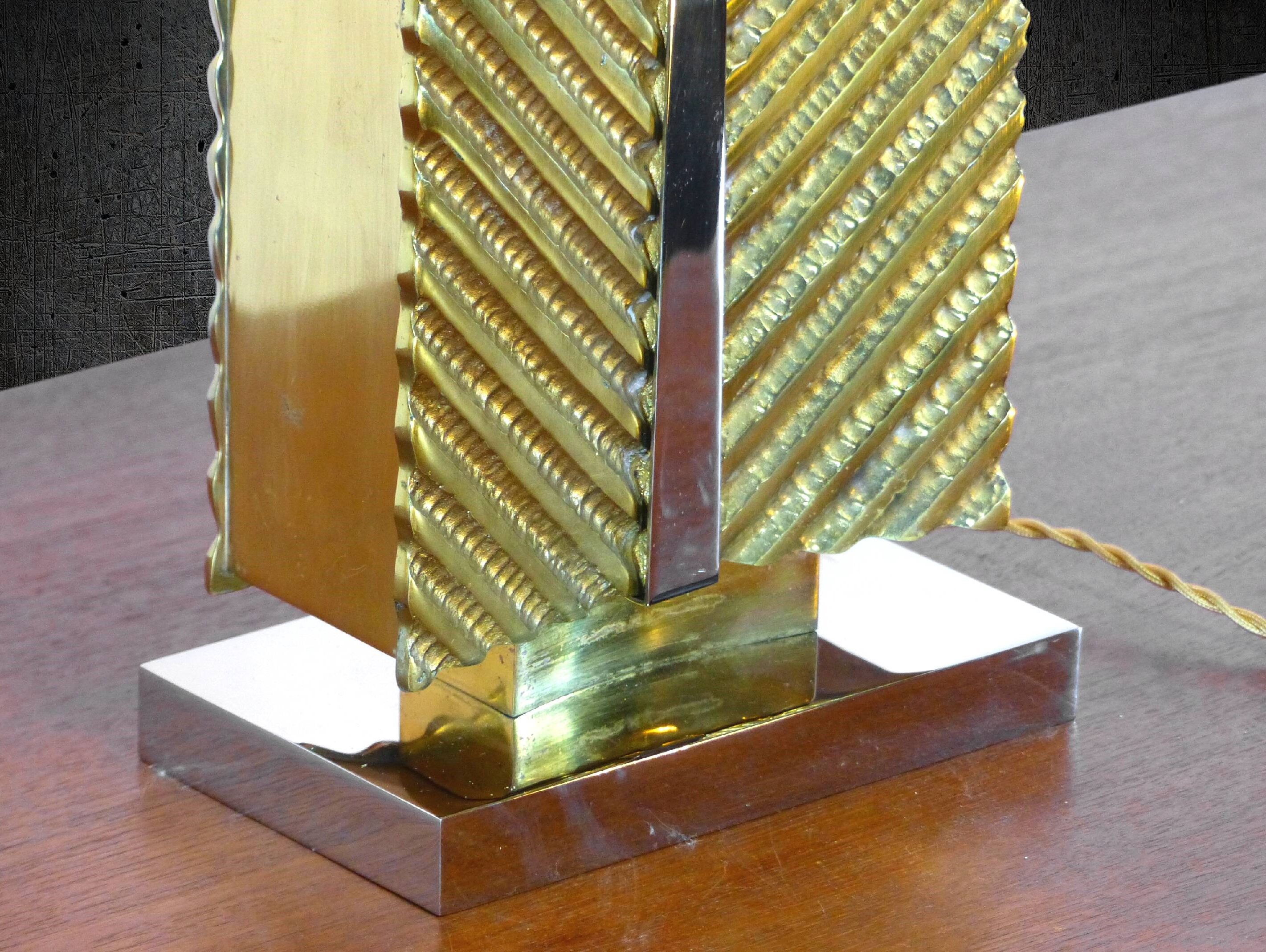 Massive brass table lamp 1970