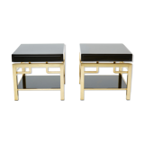 Pair of brass lacquer sofa pieces Guy Lefevre House Jansen 1970