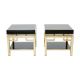 Pair of brass lacquer sofa pieces Guy Lefevre House Jansen 1970