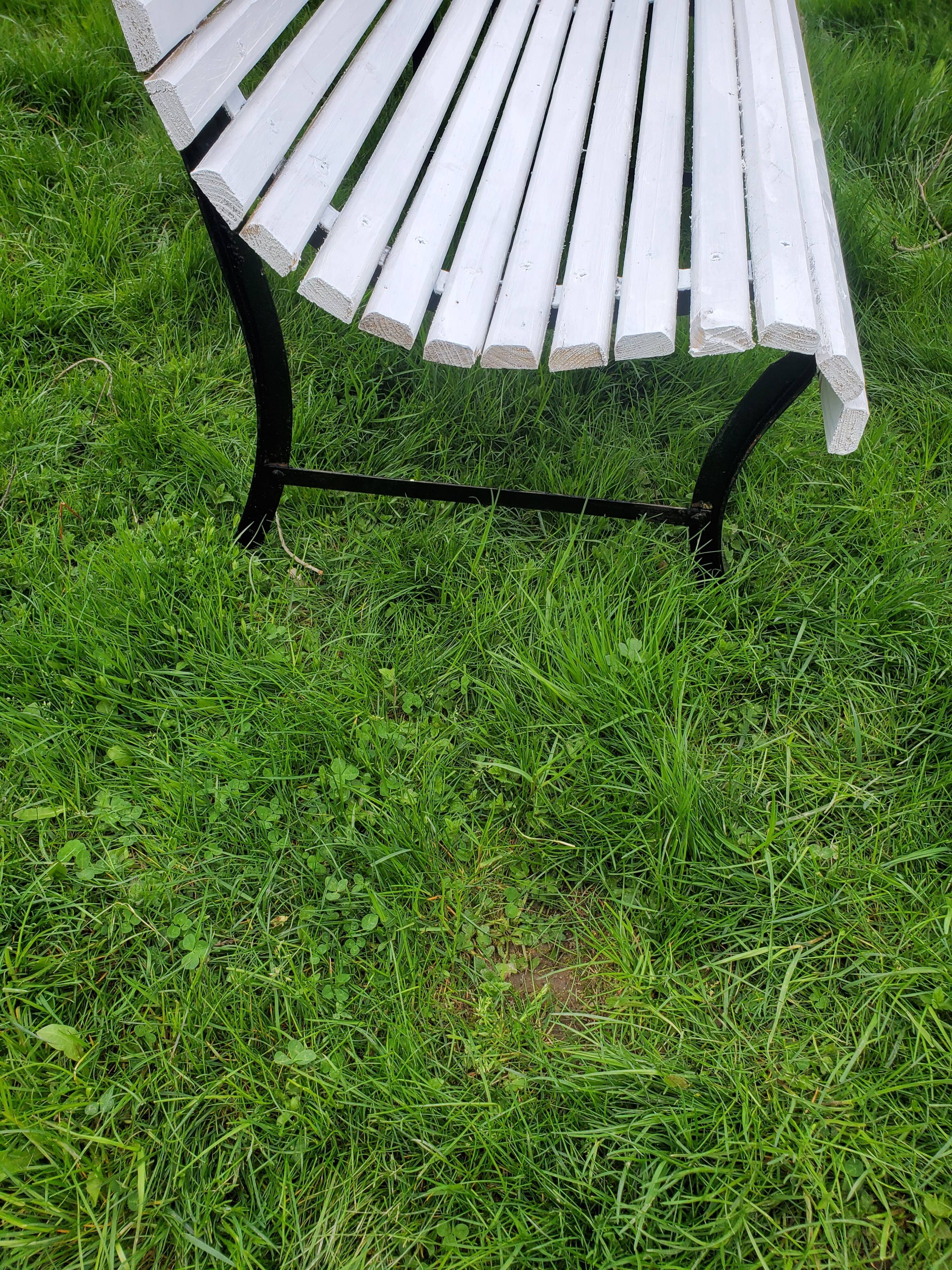 Slatted garden bench
