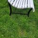 Slatted garden bench