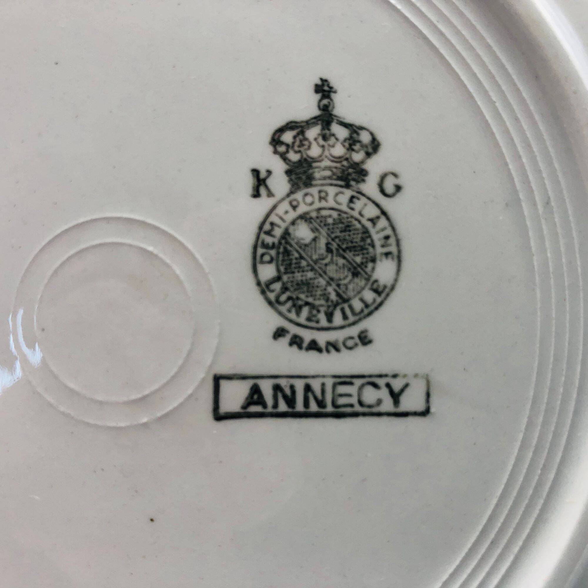 6 dessert plates KG Lunéville. Model "Annecy"