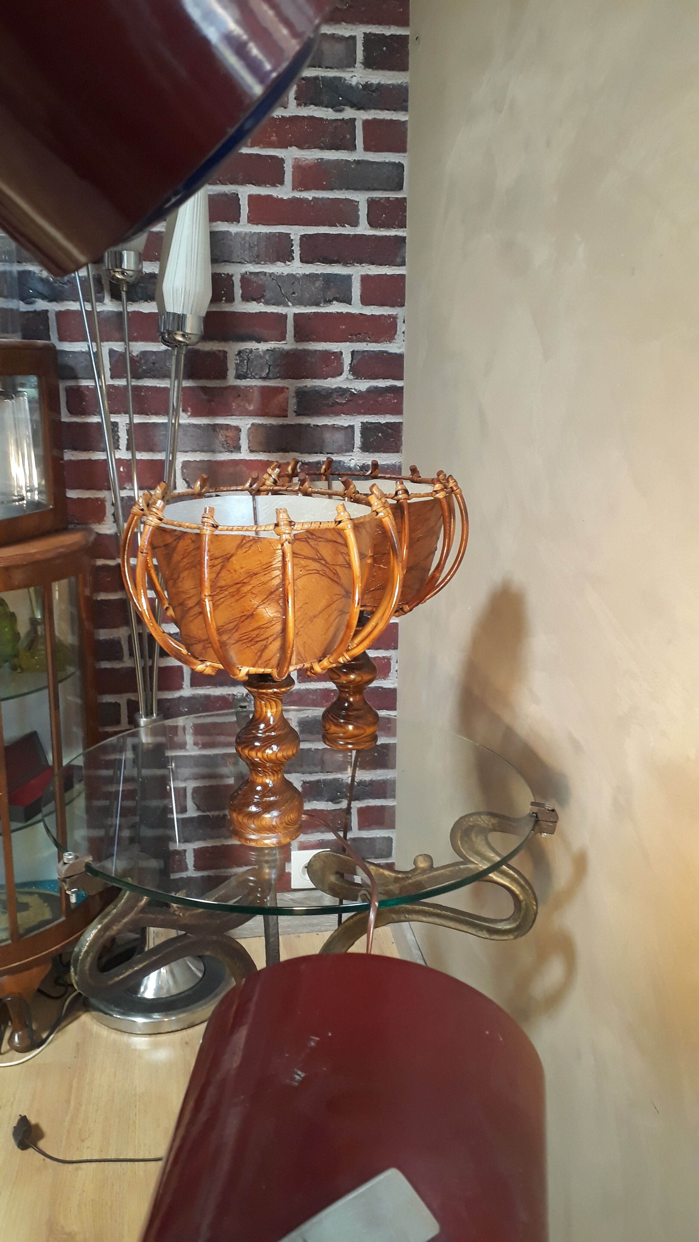 Scandinavian wicker lamps set 1960s