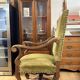 Magnificent armchair in carved solid walnut, in the Henri II style.