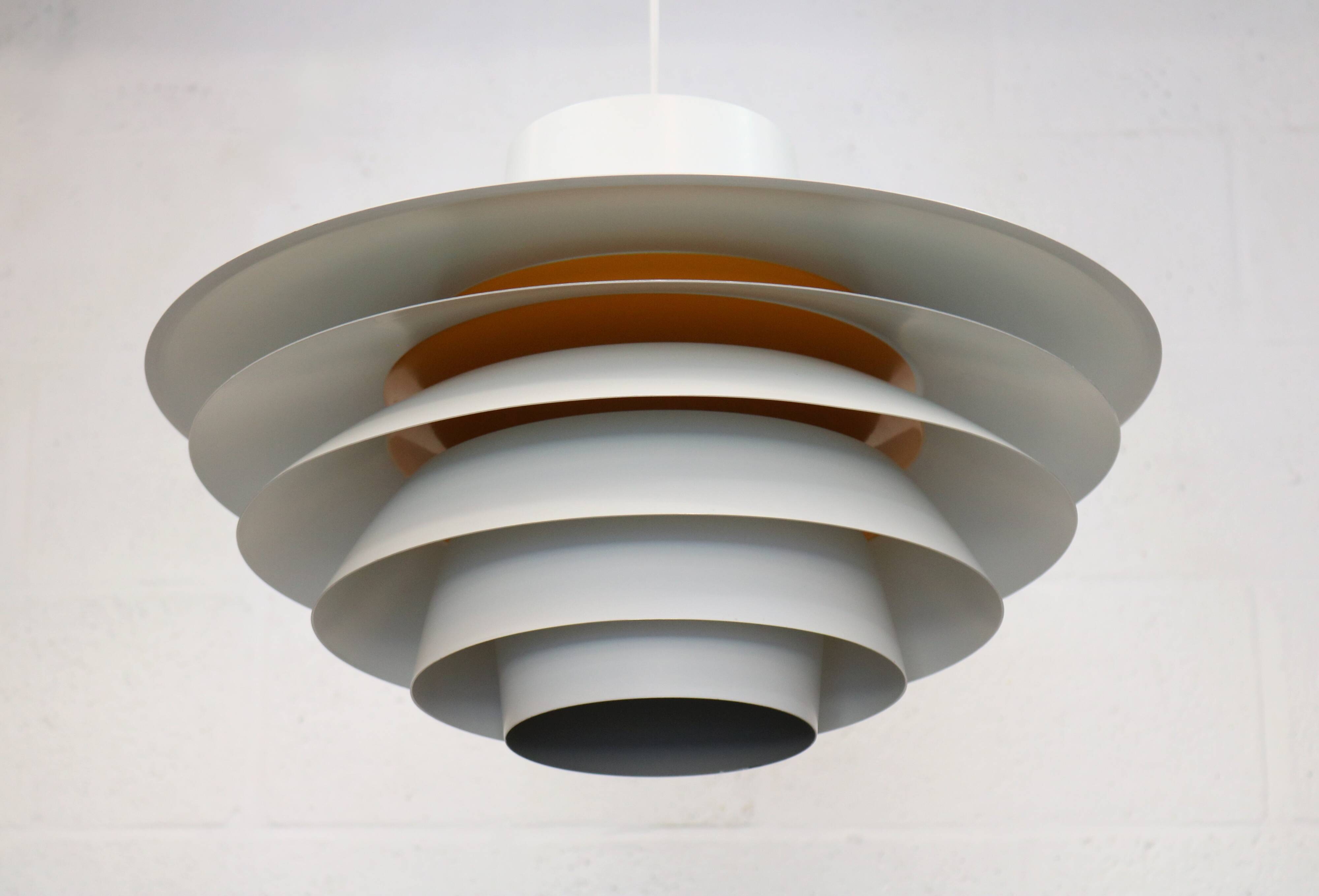 XL Verona Pendant by Svend Middelboe - 1980s Scandinavian  - White/Yellow