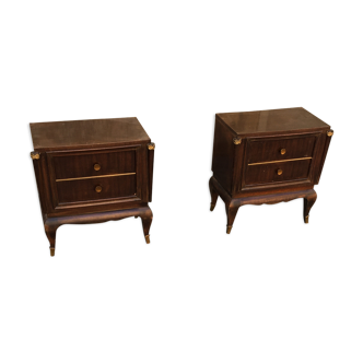 Pair of bedsides in rosewood veneer