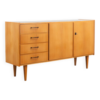 Enfilade années 60, frêne, restaurée, 135cm