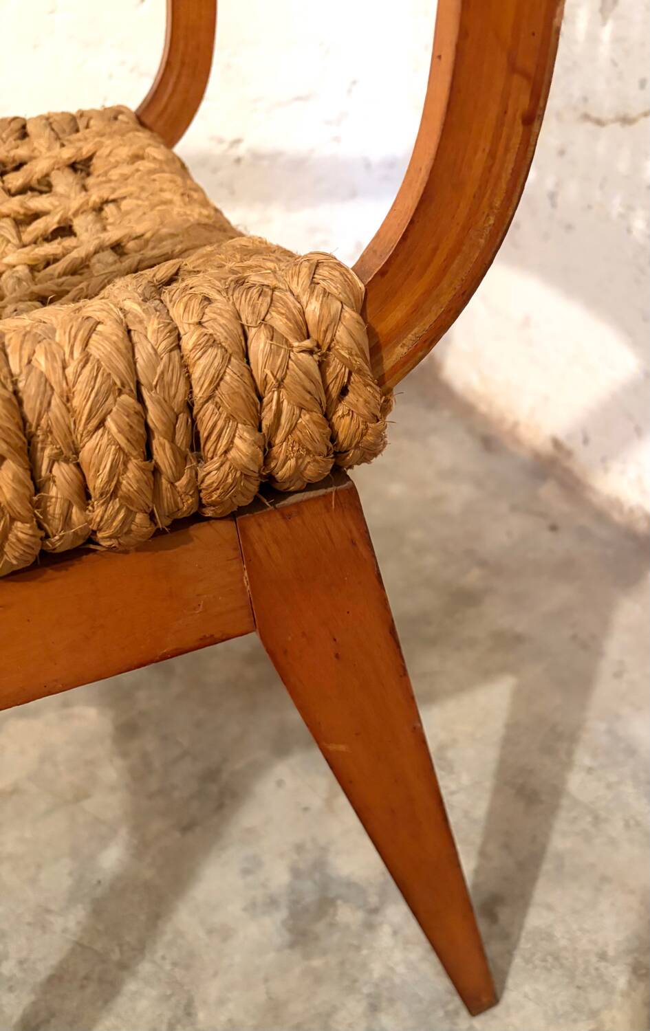 Oak and Rope Arm Chair by Audoux and Minet, Vibo