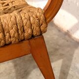 Oak and Rope Arm Chair by Audoux and Minet, Vibo