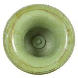 Pair of Medici cast iron vases with green patina