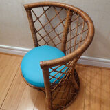 Vintage gold rattan armchair