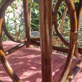 Glazed honey-colored bamboo coffee table Pier Import 1980