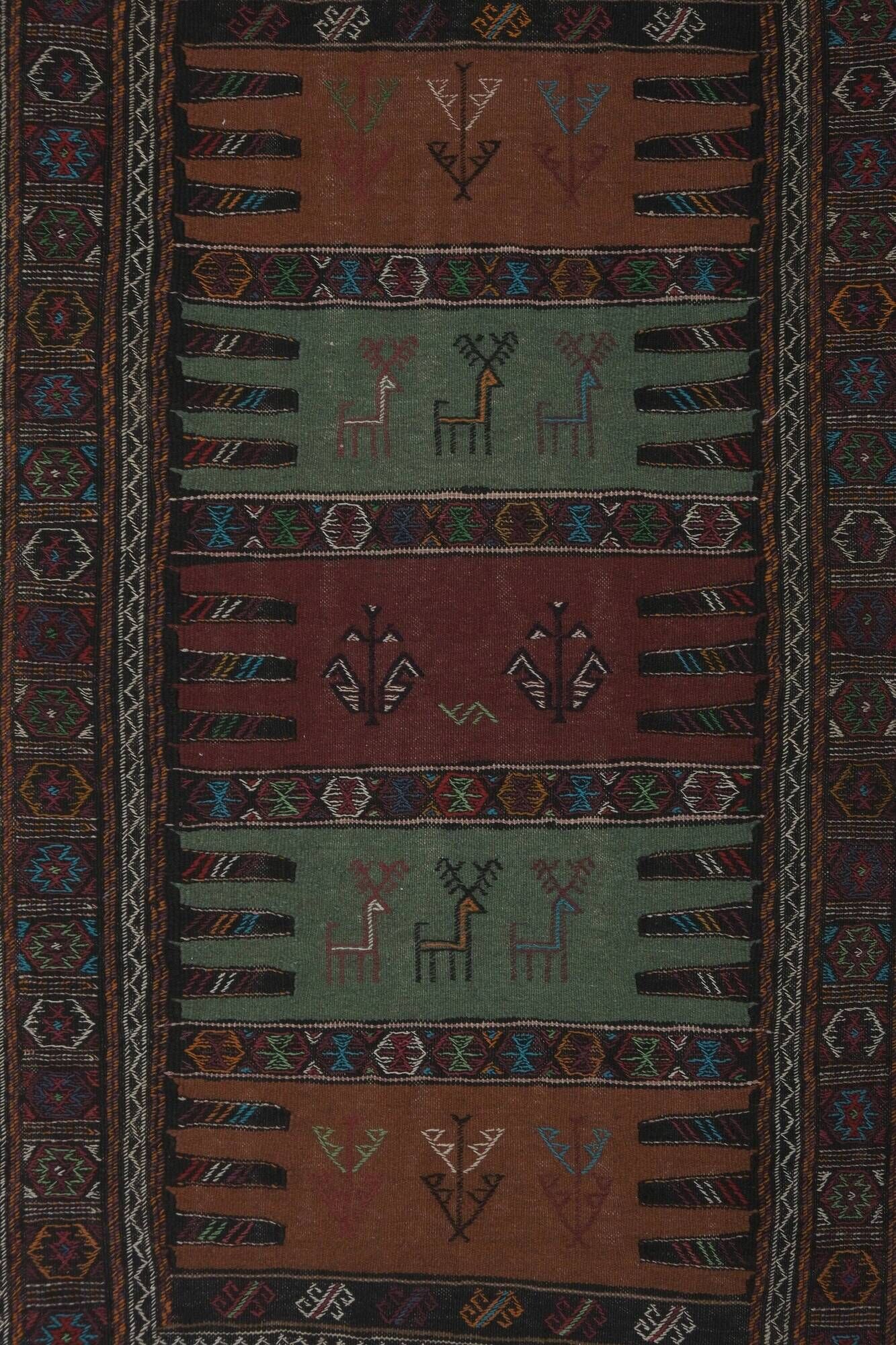 Vintage Turkish kilim handwoven 102x163 cm
