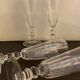 6 antique champagne flutes with cut sides