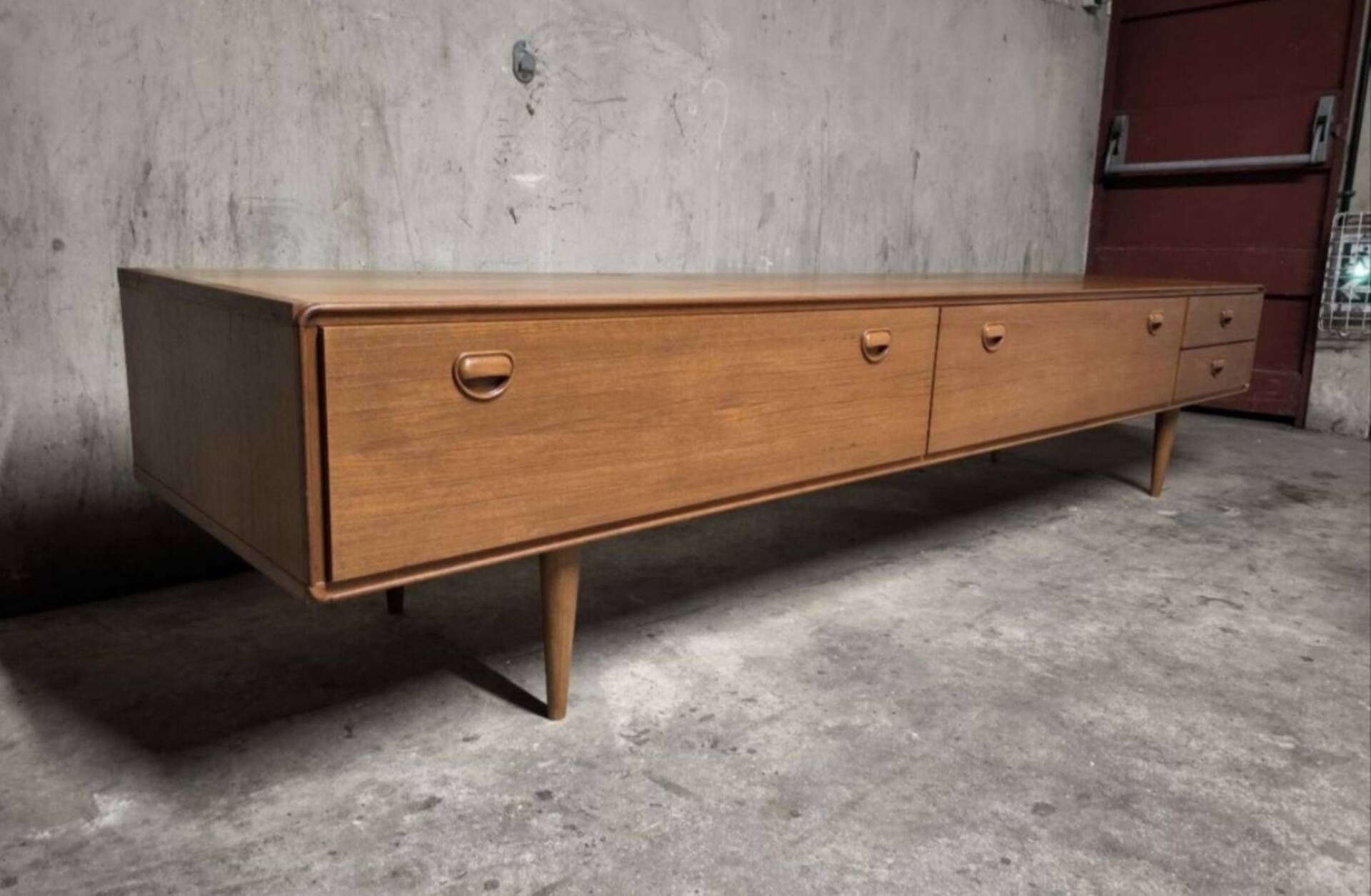 Vintage Scandinavian teak sideboards from the 1970s.