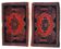 Paire de tapis antiques faits main Senneh persans 52cm x 80cm (1900s)