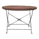 Wicker and wrought iron table 1960