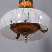 Vintage 1960s Italian design ceramic and glass chandelier