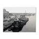 Ancient photo of a barge on a canal north of Paris
