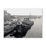 Ancient photo of a barge on a canal north of Paris