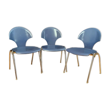 Ensemble de trois chaises Kusch+Co Allemagne années 1980