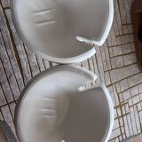 Vintage Signet swivel armchair White Leather