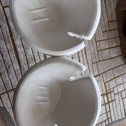 Fauteuil Vintage Signet pivotant Cuir Blanc